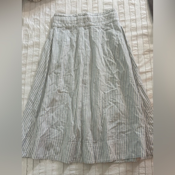 a new day Blue and White Striped Linen Skirt Size M (runs small) - Picture 4 of 8